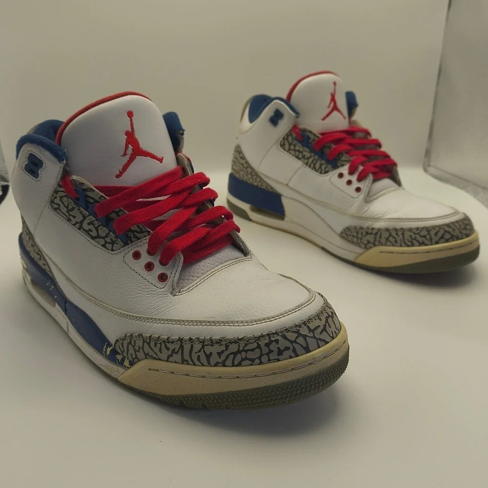 Nike Air Jordan 3 Retro‎ OG True Blue Mens 12 White Blue Red 854262-106 2016